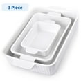 thumbnail image 1 of Ceramic Bakeware Set,Porcelain Baking Dishes for Oven,Rectangular Lasagna Pans for Cooking, Kitchen, Cake Dinner,White, 1 of 7