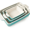 thumbnail image 1 of Ceramic Bakeware Set, Rectangular Baking Dish for Oven Lasagna Pans for Cooking, Kitchen, Cake Dinner, Banquet and Daily Use, 11.8 x 7.8 x 2.76 Inches of Casserole Dishes (Turquoise), 1 of 6
