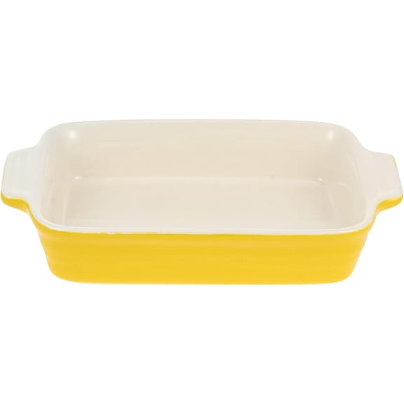 Ceramic Baking Bowl Stoneware Bakeware Handles Gratin Dish for Cheese Breads