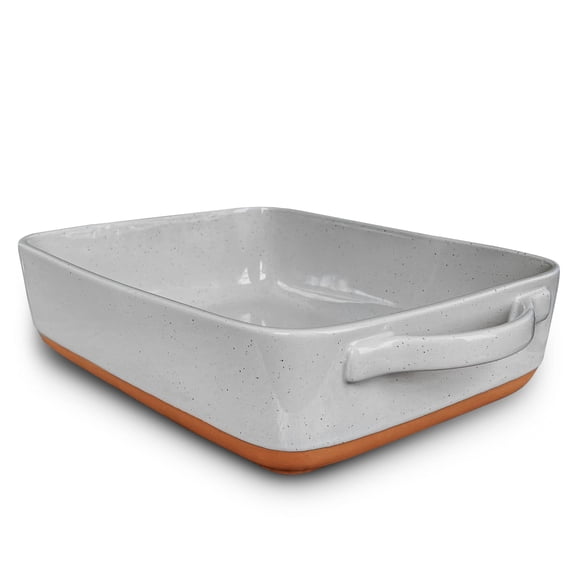 Ceramic Baking Dish with Handles For Casserole, Lasagna, Gratin, Broiling, Roasting, and Baking. Large 9x13 in Pan, Extra Deep - Porcelain Serving Bakeware from Oven to Table. Freezer Safe - Iris
