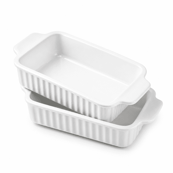 Ceramic Baking Dish Set, 30 Oz, Rectangular, 2 Pack, For Oven And Toaster Oven Use