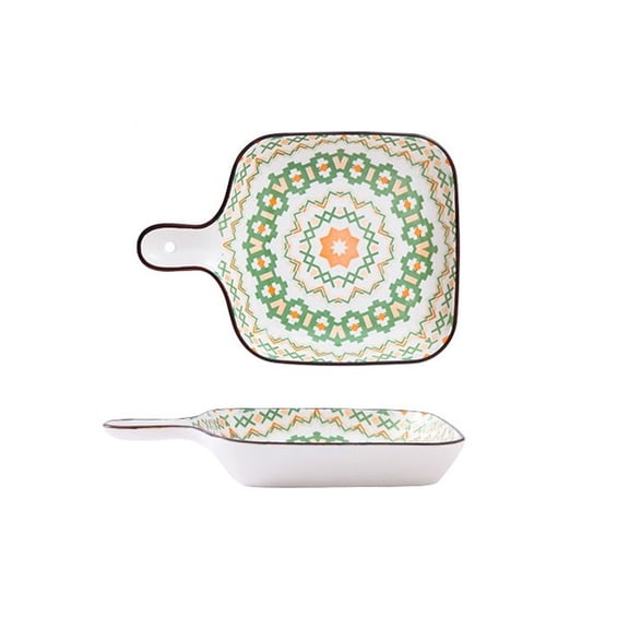 Ceramic Baking Dish for Oven Microwave, 22x16cm Steak Dinner Plate Western Tableware