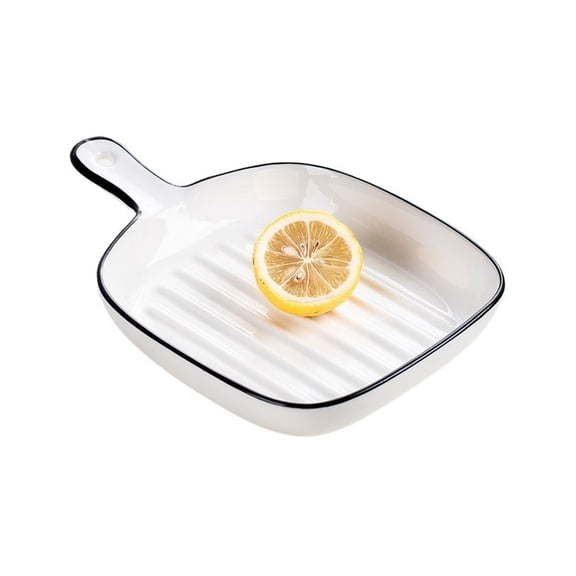 Ceramic Baking Dish for Oven Microwave, 23x16.5cm Handle Plate