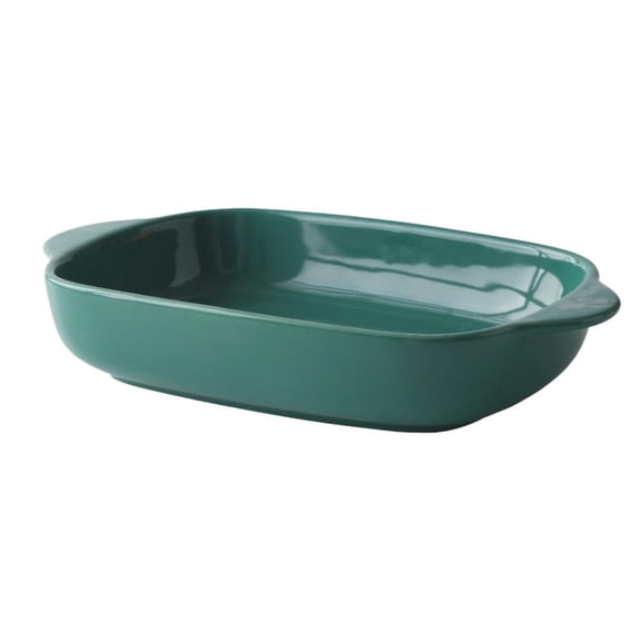Ceramic Baking Dish with Handles - Rectangular Lasagna Bakeware Pan for Oven & Microwave, 10.5" Non-Stick Dishwasher Safe