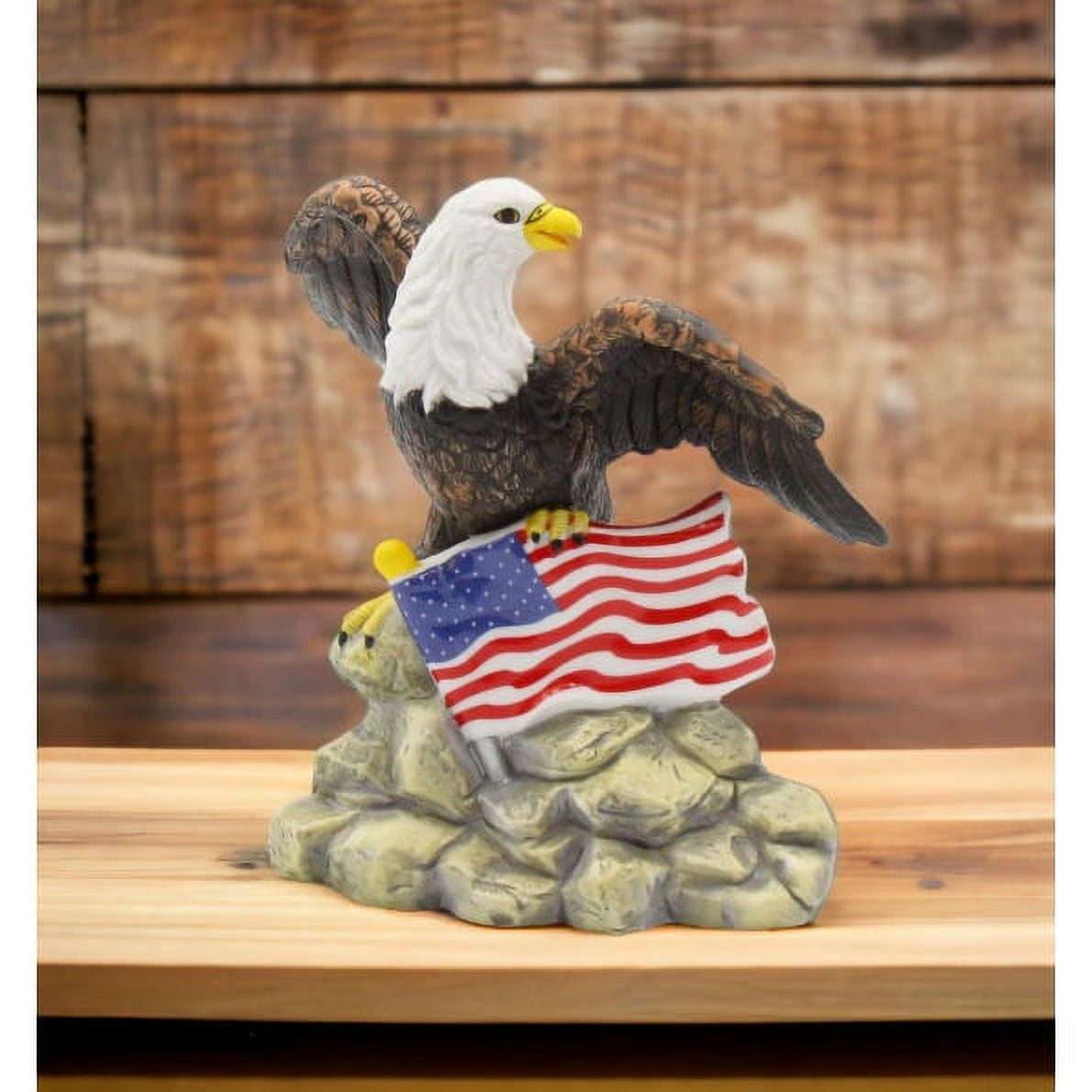 Patriotic Ceramic Bald Eagle with American Flag Decorative Statue -  Independence Day Decor - Walmart.com, image size:1190x1190