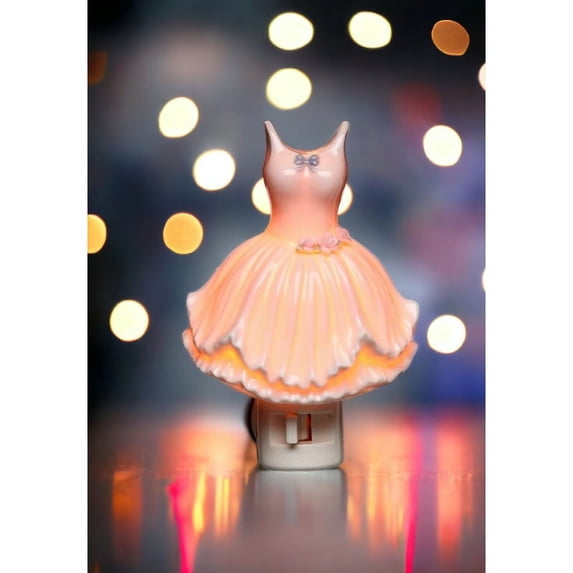 Ceramic Ballerina Dress Plug-In Night Light Home Decor ,