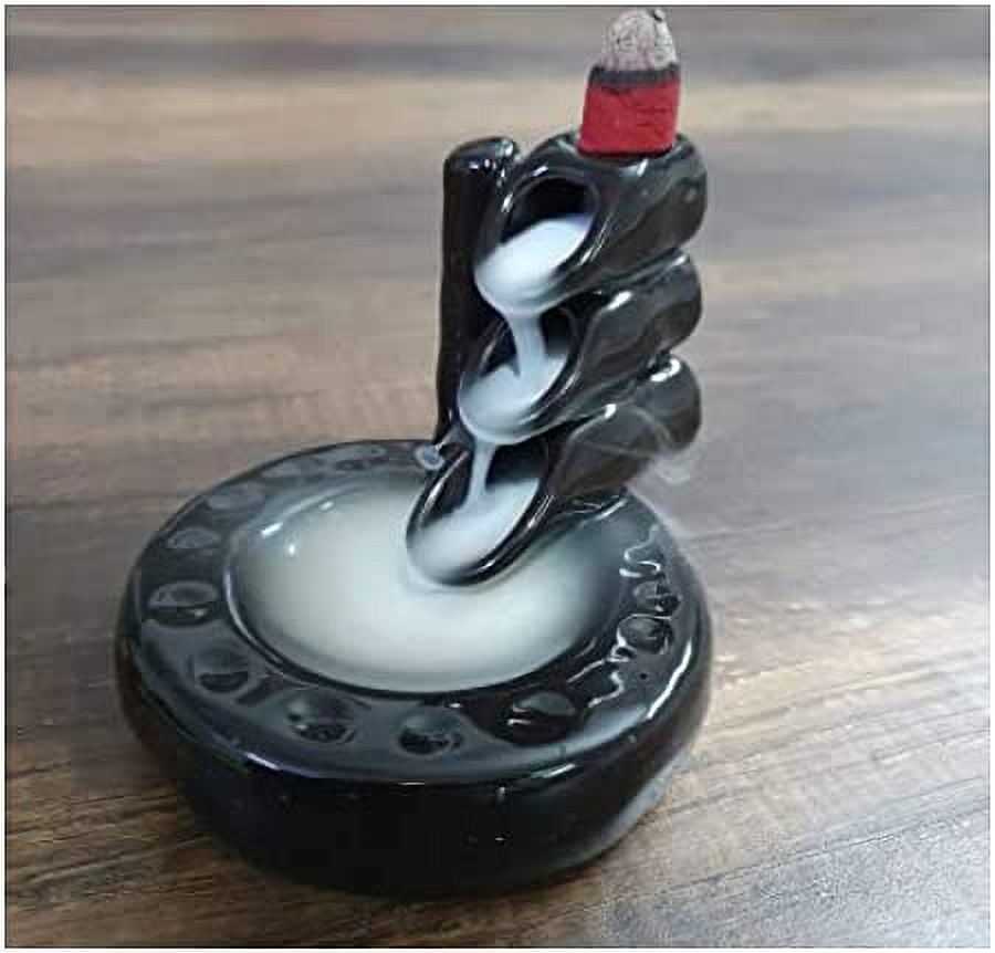 Ceramic Bamboo Design Back-Flow Cone Incense Holder
