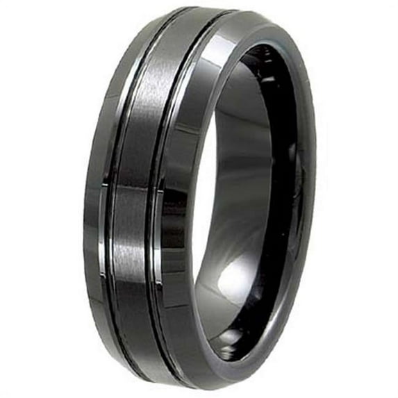 Ceramic Band Ring Size - 10, Black