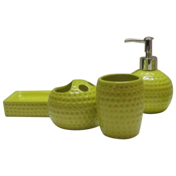Ceramic Bathroom Accessory Set, Resin F Bathroom Accessories Set, Ceramic Bathroom Accessory Set with Toothbrush Holder And Soap Dish, Modern Green Decor for Vanity