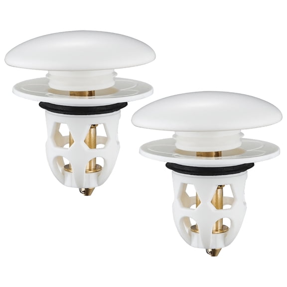 Ceramic Bathroom Sink Stopper & Bathtub Drain PopUp - Easy Install, Leak-Proof, Durable, Hair Catcher, High-Quality Material,White