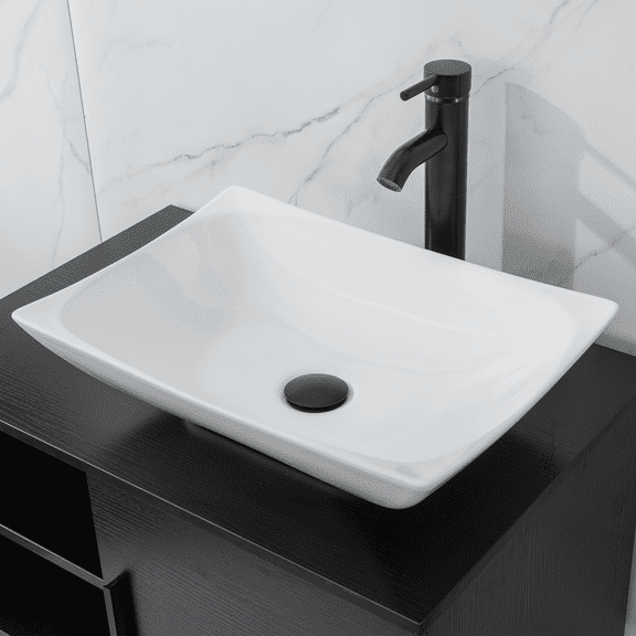 Eclife VS032WH White Ceramic 20.7 Rectangular Sink Sink 1 Piece