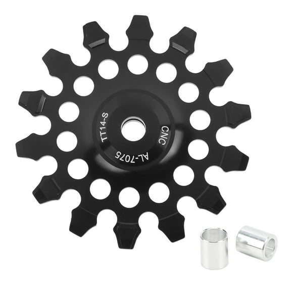 Ceramic Bearing Rear Derailleur Pulley Wheel, 14T for Road & MTB, Pos/Neg Teeth, Black