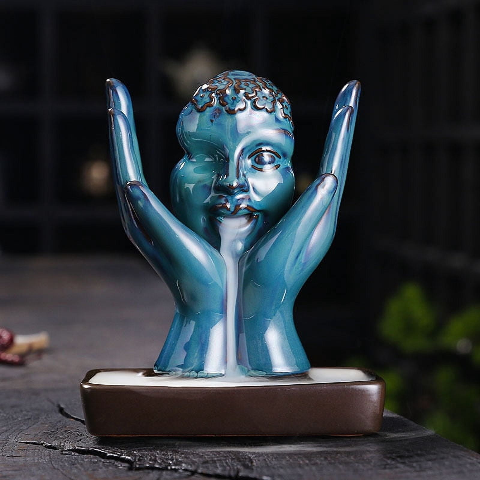 Ceramic Beauty Statue Backflow Incense Burner Creative Smoke Sandalwood Incense Holder Waterfall Ornaments Home Desktop Decoration