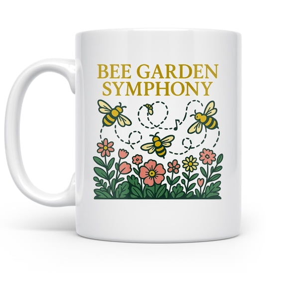 Bee Charm 11 oz Coffee Mug - For Gardeners White Ceramic Gift