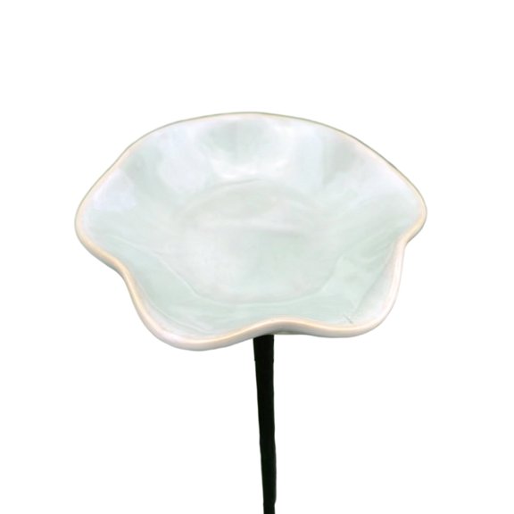 Ceramic Bee Waterer for Garden, Flower-Shaped Pollinator Water Station Garden Stake, Outdoor Water Dish for Bees, Butterflies, Backyard, Patio and Flower Beds, D