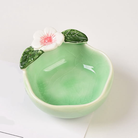 Ceramic Bee Watering Station, Floral Decor Bee Water Bowl Pollinator Water Dish for Garden Yard Patio, Butterfly Bee Drinking Habitat