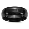 thumbnail image 1 of Ceramic Beveled Edge Black 8mm Brushed and Polished Band Ring Size 8 Ring for Women and Men, 1 of 2