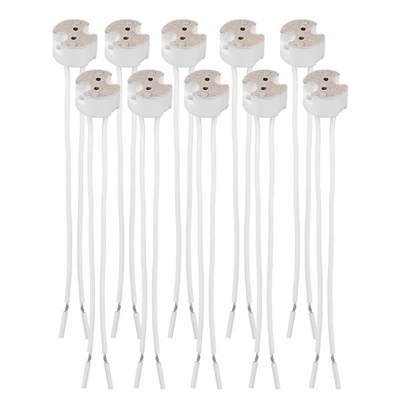 Ceramic Bi-Pin Socket Adapter Compatible with GX5.3 GZ4 MR16 MR11 MR8 Light Bulbs 10PCS