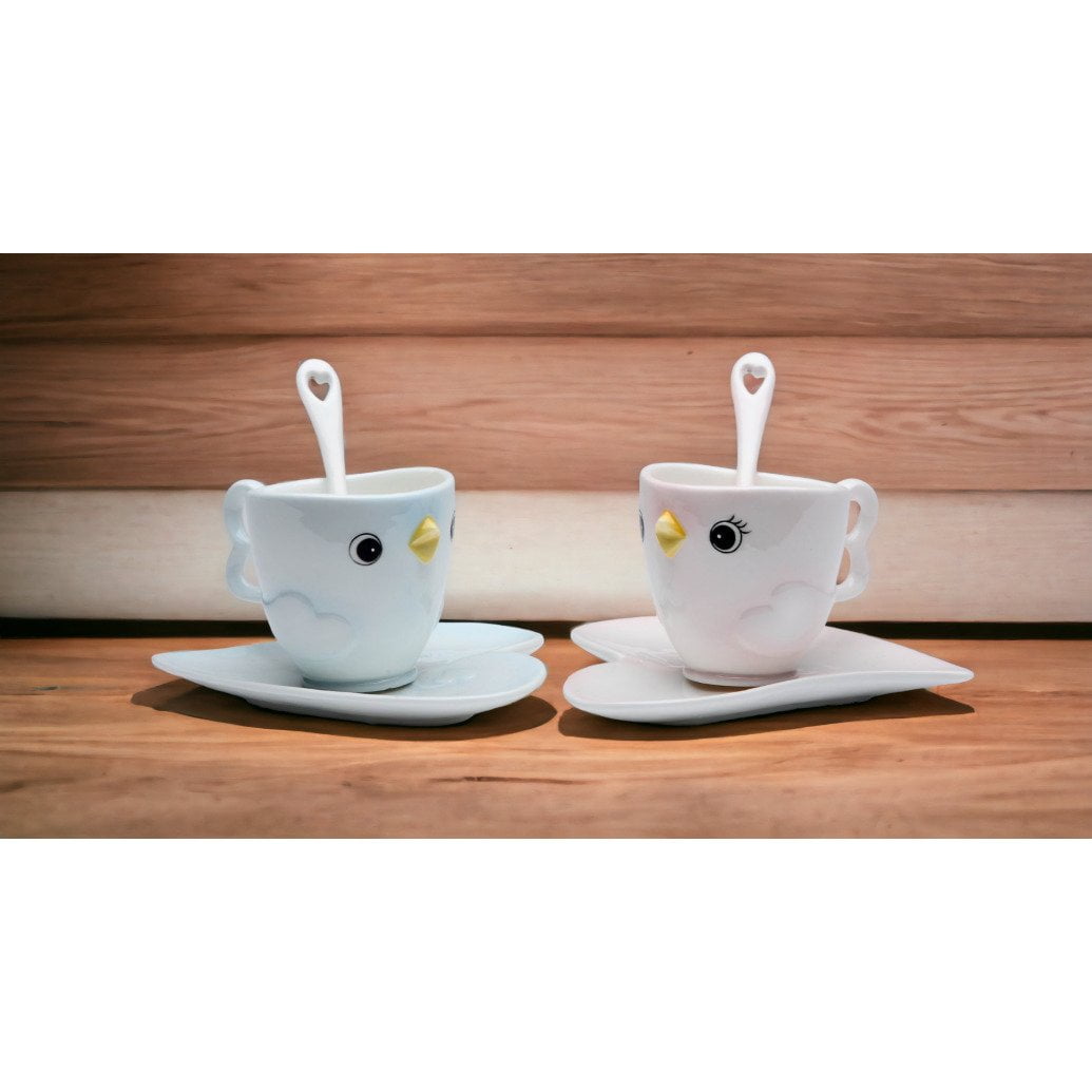 Ceramic Bird Cup Saucer Spoon Set 2 Gifts for Her Mom Friend - Walmart.com, image size:1035x1035