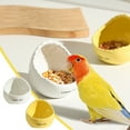 thumbnail image 1 of Ceramic Bird Feeder Bowl for Pet Birds, Leakproof Bird Food Dish with Sun Protection, Dual Purpose Bird Water and Food Tray, Durable Ceramic Feeding Basin for Parrots and Small Birds （White）, 1 of 3