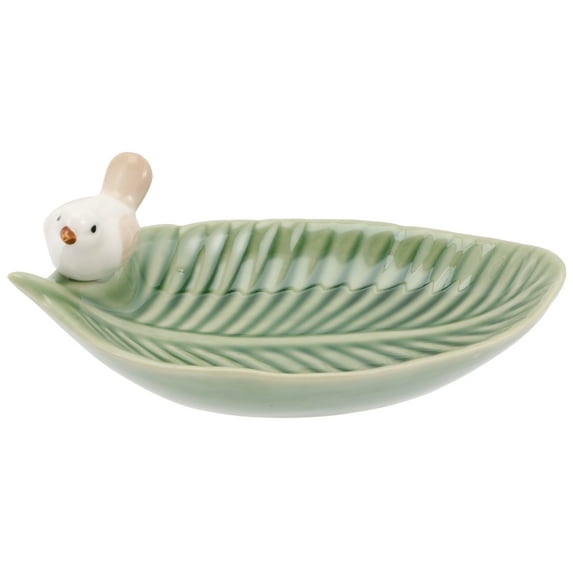 Ceramic Bird Feeder Decor Photo Prop Animal Jewelry Plate Birds Design Tray for Jewelry