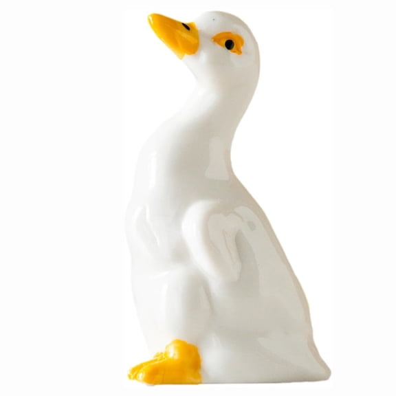 Ceramic Bird Statue Cute Mini Figurine Small Sculpture for Desk Shelf Home Decor