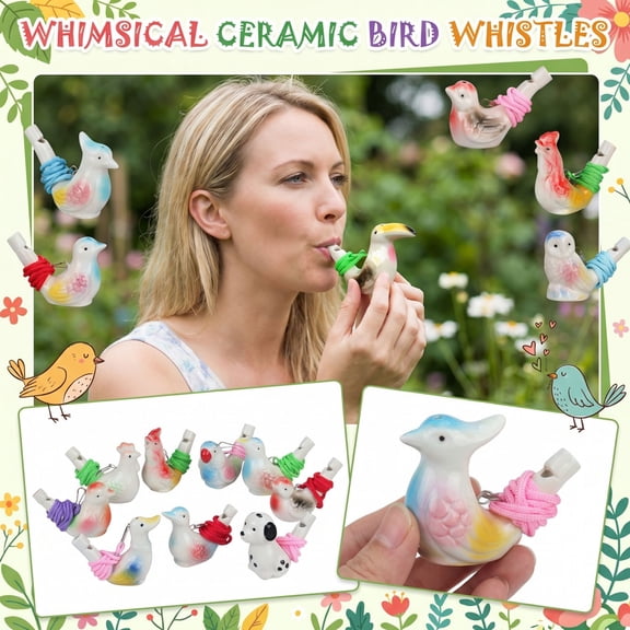 Ceramic Bird Whistle, Hand Painted, 1 Piece, Random Style, for Bird Calling Outdoor Attracting