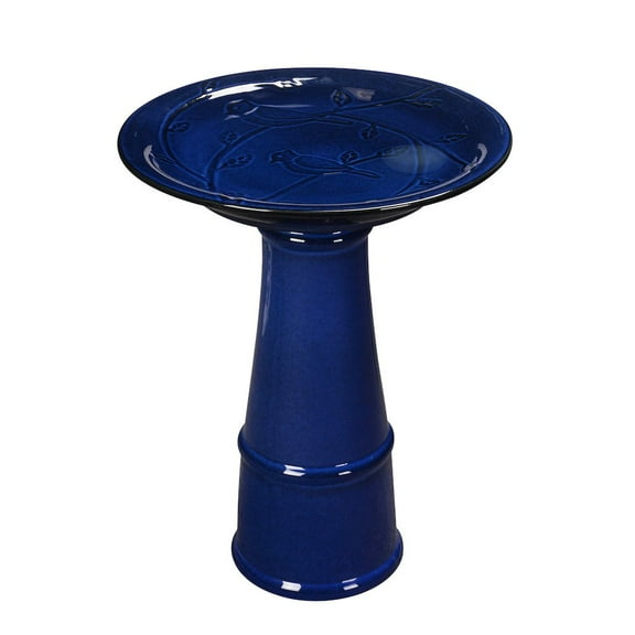 Hi-Line Gift Ltd. Ceramic Birdbath - Blue Tranquility