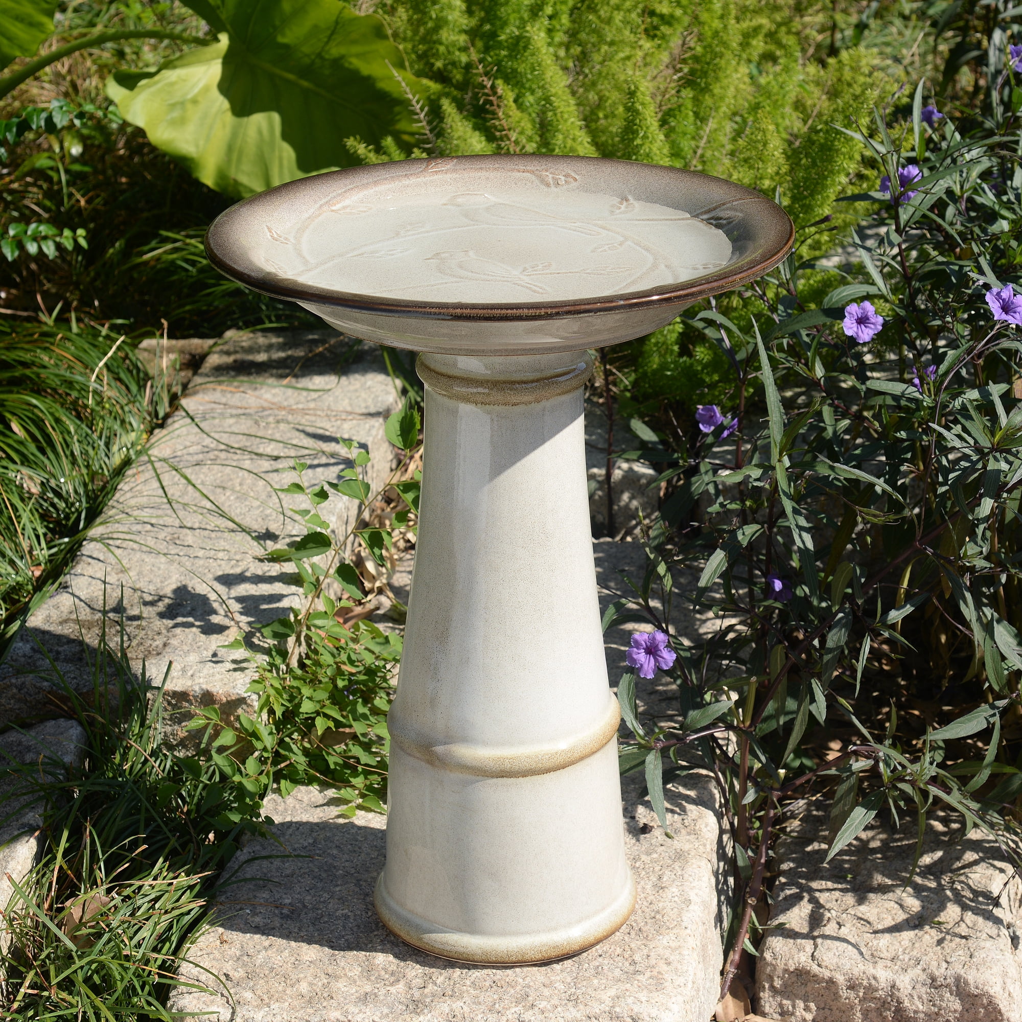 Ceramic Birdbath - Ivory Elegance