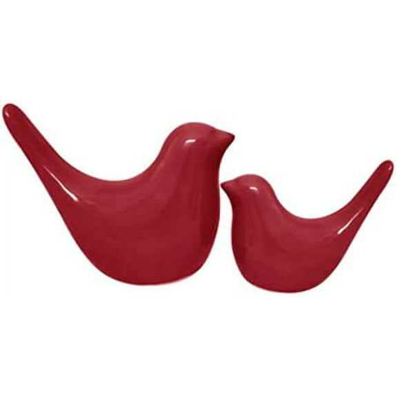 Ceramic Birds Glossy Finish, (Set of 2, Pair of Red Birds)Figurines/Art&Showpiece/Statue