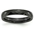 thumbnail image 1 of Ceramic Black 4mm Faceted Polished Band Ring - Size 9, 1 of 2
