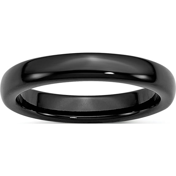 Ceramic Black 4mm Polished Band (Size 6) Made In China cer51-6