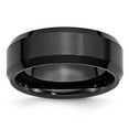thumbnail image 1 of Ceramic Black 8mm Brushed Wedding Ring Band Size 7, 1 of 8