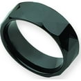 thumbnail image 1 of Ceramic Black Faceted 8mm Mens Wedding Ring Size 9.5, 1 of 6