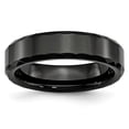 thumbnail image 1 of Ceramic Black Faceted Edge 6mm Polished Band Ring - Size 11, 1 of 2