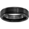 thumbnail image 1 of Ceramic Black Ridged Edge 6mm Brushed And Polished Band (Size 10) Made In China cer43-10, 1 of 5