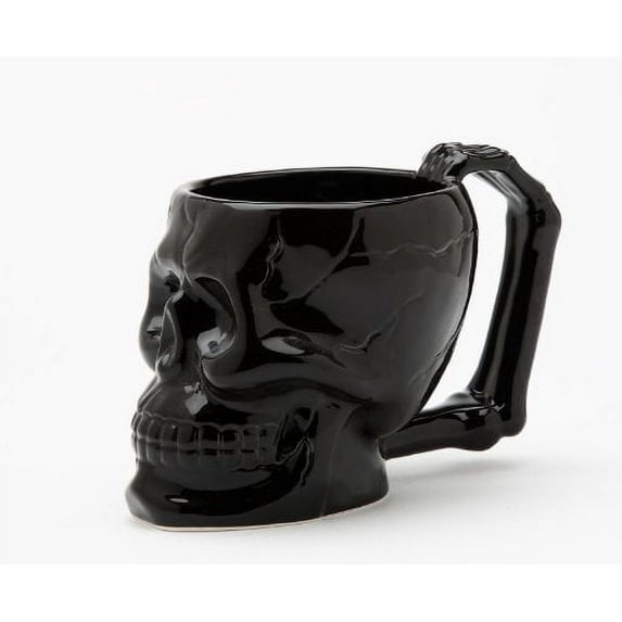 Ceramic Black Skull Mug