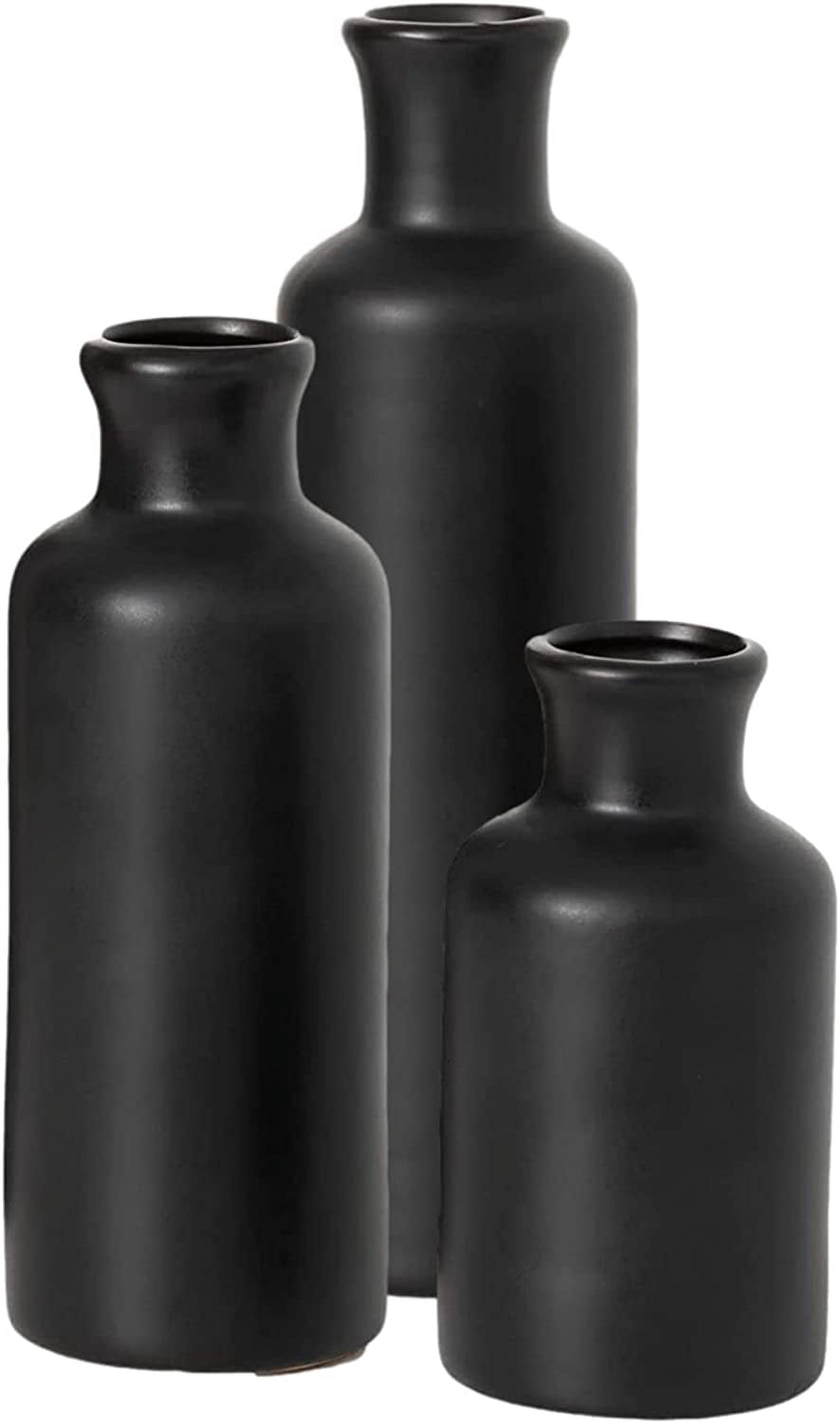 Ceramic Black Vase Set, Modern Home Decor Decorative Vases for Your ...