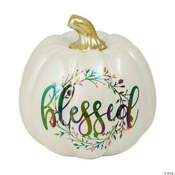 Ceramic Blessed Pumpkin, Fall, Home Decor, 1 Piece