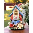 thumbnail image 1 of Ceramic Bluebird Birdhouse Figurine 6in Vintage  Birdwatcher, 1 of 4