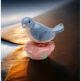 thumbnail image 1 of Ceramic Bluebird Rose Magnetic Salt Pepper Shakers 3.5in Gift, 1 of 3