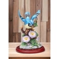 thumbnail image 1 of Ceramic Bluejay Bird Figurine with Morning Glory Flower 4.125in Gift, 1 of 5