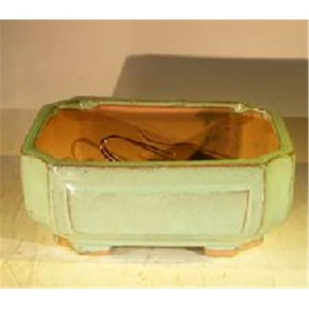 Ceramic Bonsai Pot - Professional Series, Green - Rectangle