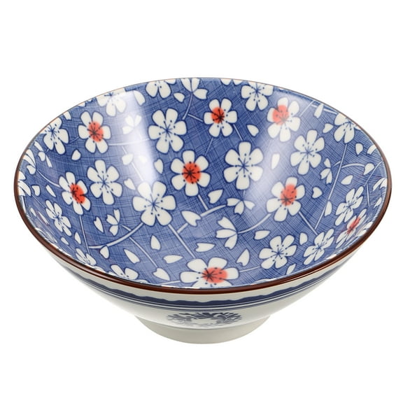 OUNONA Japanese Ceramic Bowl for Kitchen with Vintage Design Multi Color Large Capacity Ramen Rice Soup Bowl 7 inch