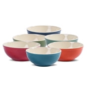 Ceramic Bowls Set of 6, 29oz Deep Bowls for Kitchen, Dishwasher & Microwave Safe for Salad, Pasta, Rice, Oatmeal, Fruit, Rice, Mixed 6 Colors