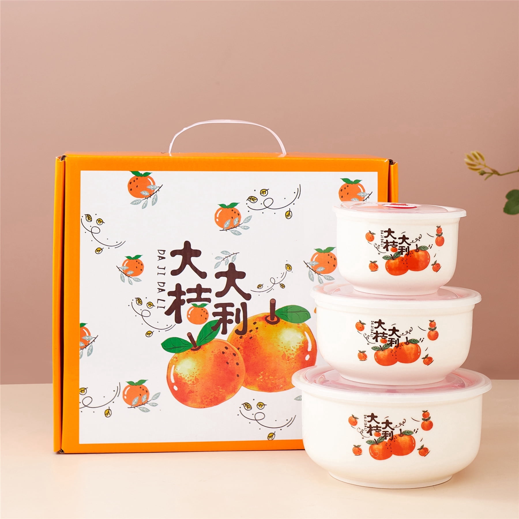 Ceramic Bowls with Lids, Set of 4 Airtight Food Storage Containers for Kitchen & Gifts