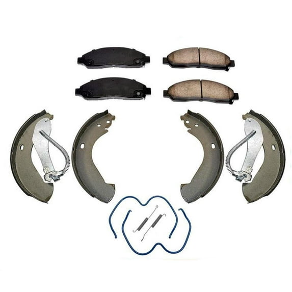 Ceramic Brake Pads & Rear Brake Shoes & Brake Springs for 2004-2008 Colorado