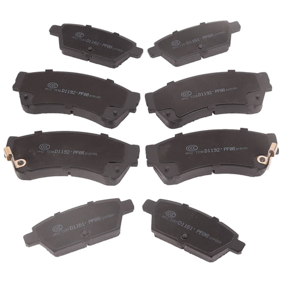 Ceramic Brake Set - Front and Rear - 8 Piece - Low Quiet Operation-Front + Rear Ceramic Brake Pads