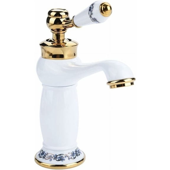 Ceramic Brass Washroom Faucet, Hot Cold Mixer Tap for Bathroom Vanity, Easy to Clean & Exquisite Appearance for Washbasin