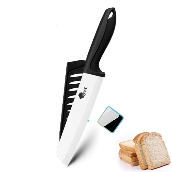 Ceramic Bread Knife 6inch Serrated Knife kitchen Knife for Sourdough Homemade Bread Cheese Cake